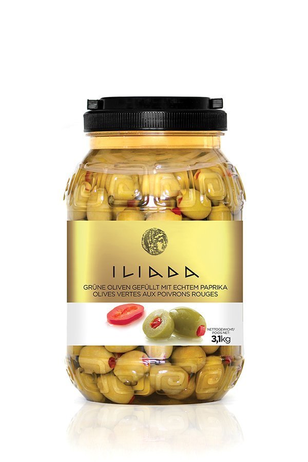 ILIADA Green Olives Stuffed with Pepper HO.RE.CA