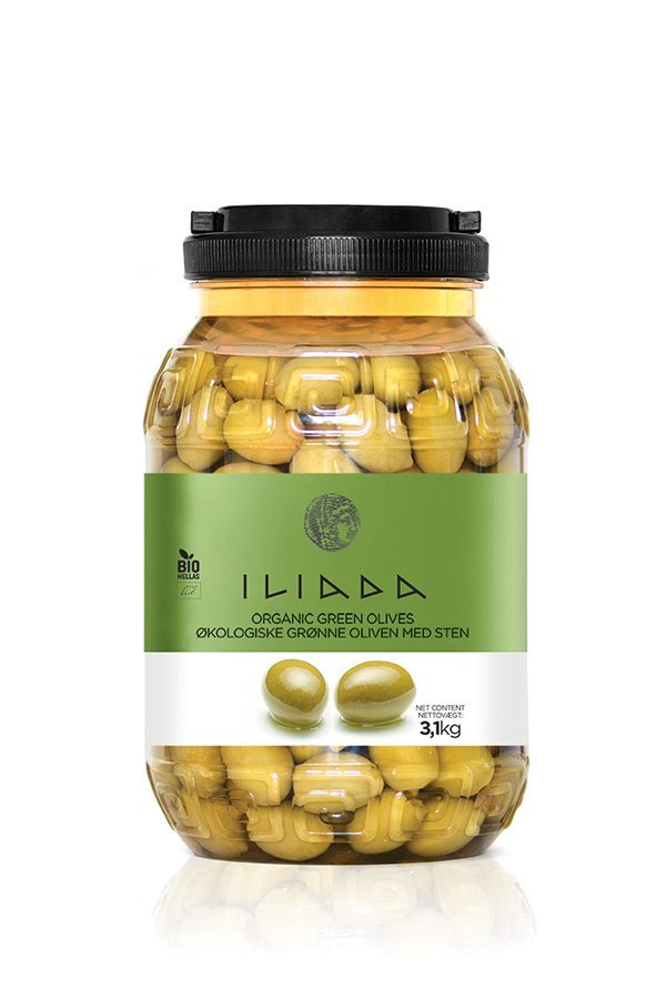 ILIADA Emerald Organic Green Olives HO.RE.CA