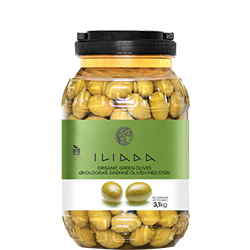 ILIADA Emerald Organic Green Olives HO.RE.CA