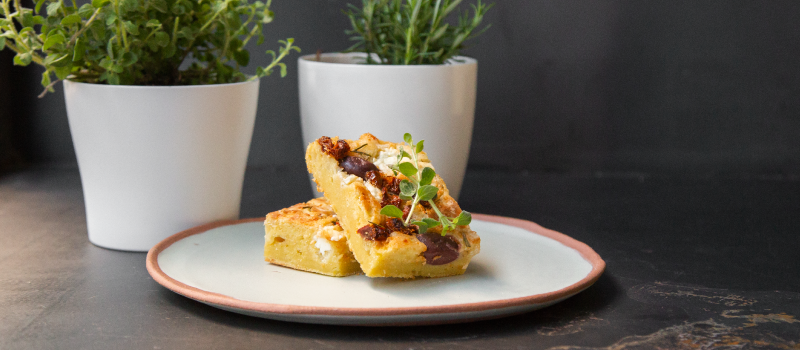 Feta cheese bread with ILIADA Organic Extra Virgin Olive Oil and rosemary