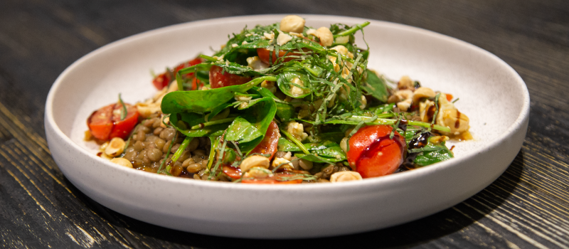 Lentils salad with ILIADA Organic Extra Virgin Olive Oil, feta and ILIADA Balsamic Cream