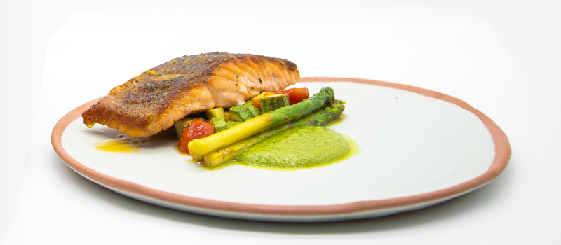 Roasted salmon with ILIADA Kalamata PDO Extra Virgin Olive Oil and asparagus - thumb image