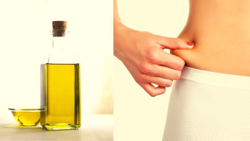 Is Olive Oil Fattening - woman pinching tummy