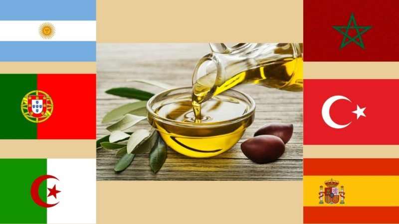 Which Country Produces the Most Olive Oil - 5 country flags